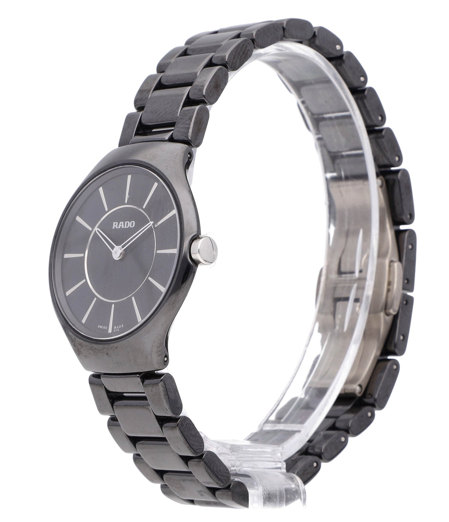 Rado True Thinline 31.5mm Quartz Black Dial Ceramic Ladies Watch R27742162