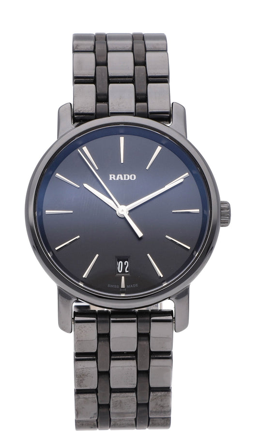 Rado DiaMaster Black Dial 33mm Quartz Ceramic Ladies Watch R14064177