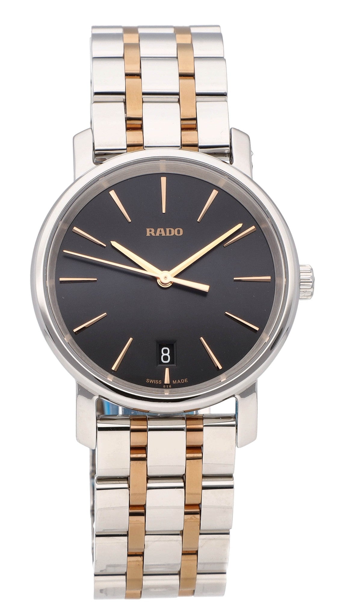 Rado DiaMaster Quartz 33mm Two-Tone Black Dial Ladies Watch R14089163