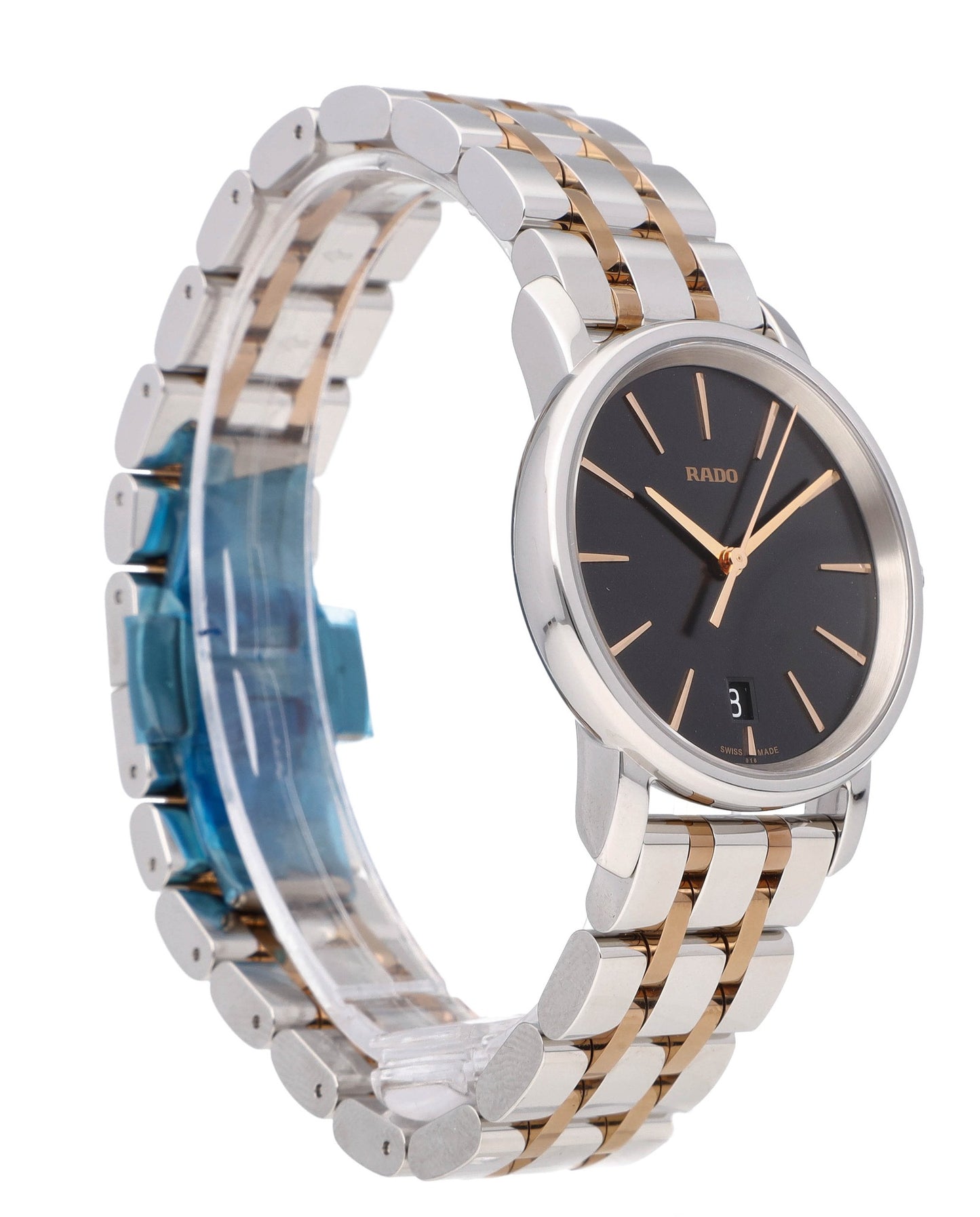 Rado DiaMaster Quartz 33mm Two-Tone Black Dial Ladies Watch R14089163