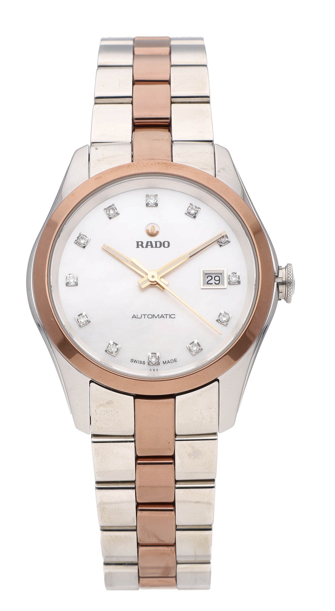 Rado Hyperchrome 30.6mm Auto Two-Tone White Diamond Dial Ladies Watch R32087902