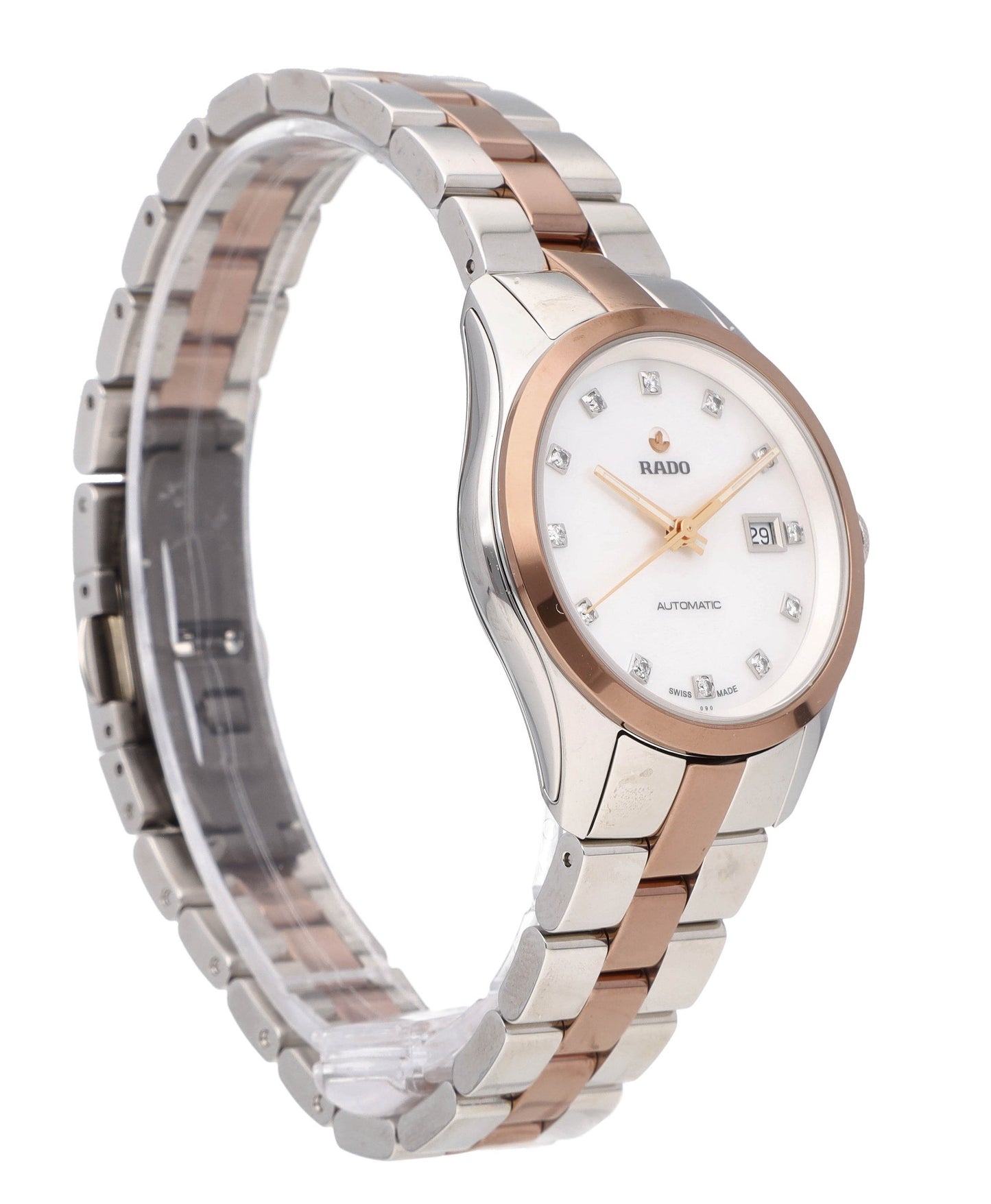 Rado Hyperchrome 30.6mm Auto Two-Tone White Diamond Dial Ladies Watch R32087902