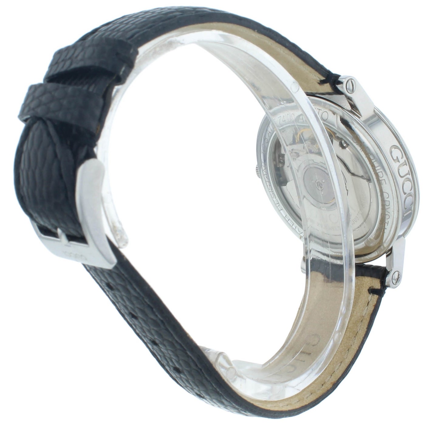 Pre-Owned Gucci 7400 Automatic Steel 34mm Silver Dial Black Strap Unisex Watch