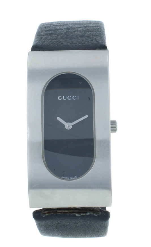 Pre-Owned Gucci 2400L 22mm Quartz Black Dial Black Strap Ladies Watch