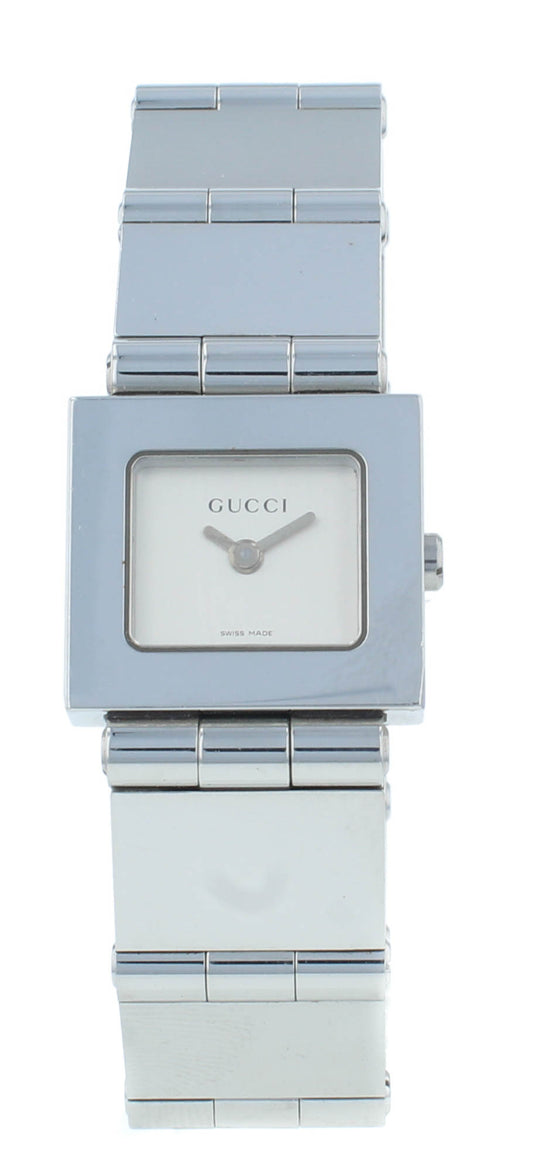 Gucci Small Quartz Stainless Steel Silver Dial 21mm Ladies Watch 600L