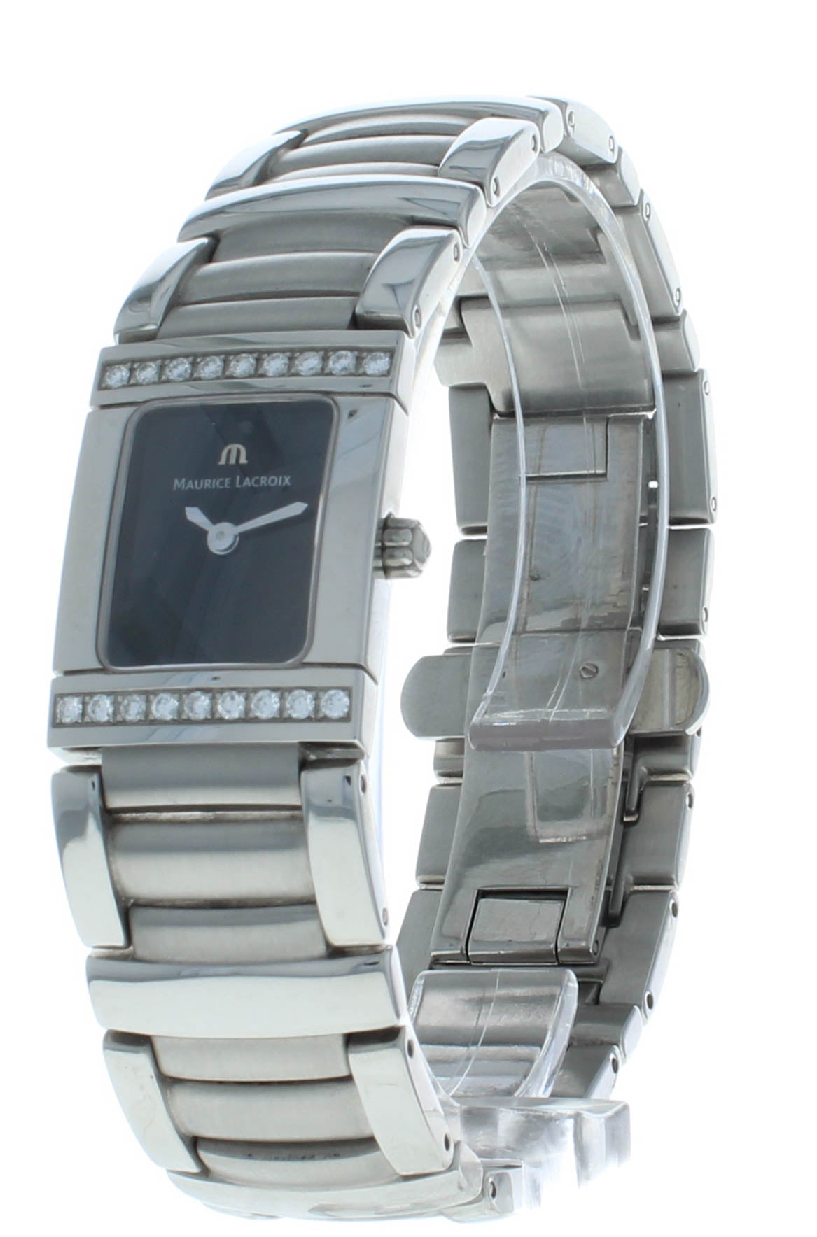 Pre-Owned Maurice Miros Lacroix Quartz Black Dial Ladies Watch MI2012SD552330