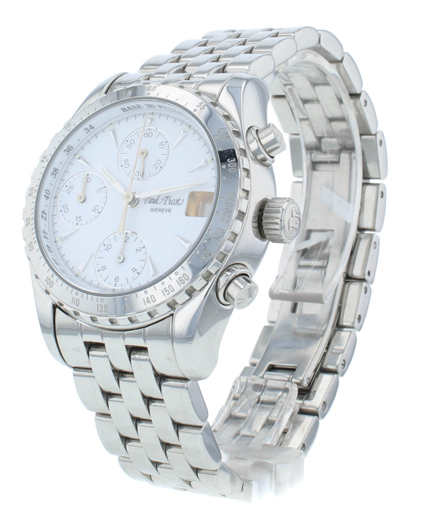 Paul Picot Minichron 36mm Chronograph White Dial Automatic Men's Watch 4032