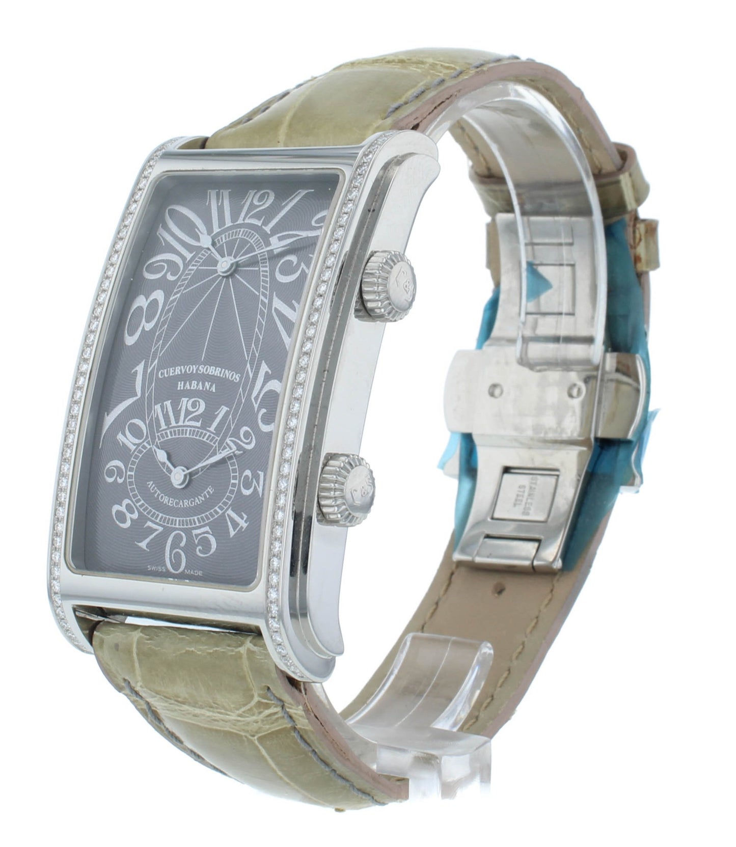 Pre-Owned Cuervo y Sobrinos Prominente Dual Time Auto Ladies Watch 1112.1GG.S1