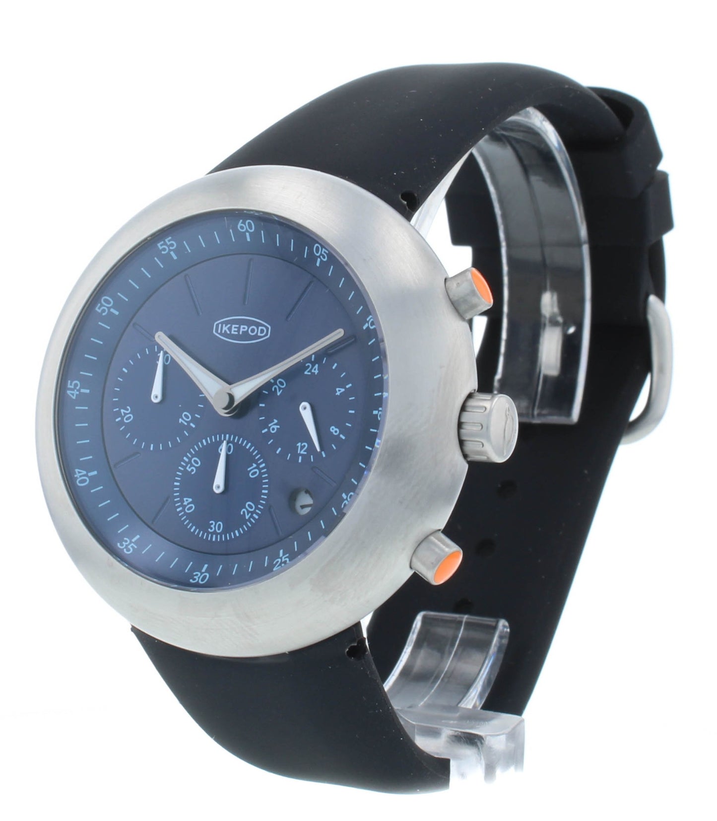 Ikepod Chronopod Quartz 44mm Blue Dial Stainless Steel Men's Watch C006-SI-LB