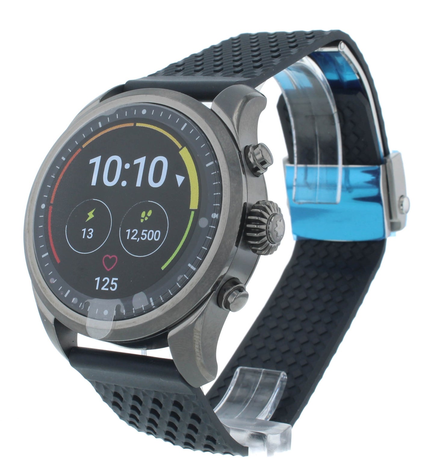 Montblanc Summit 2 42mm Quartz Black Rubber Strap Chrono Men's Smartwatch 119441