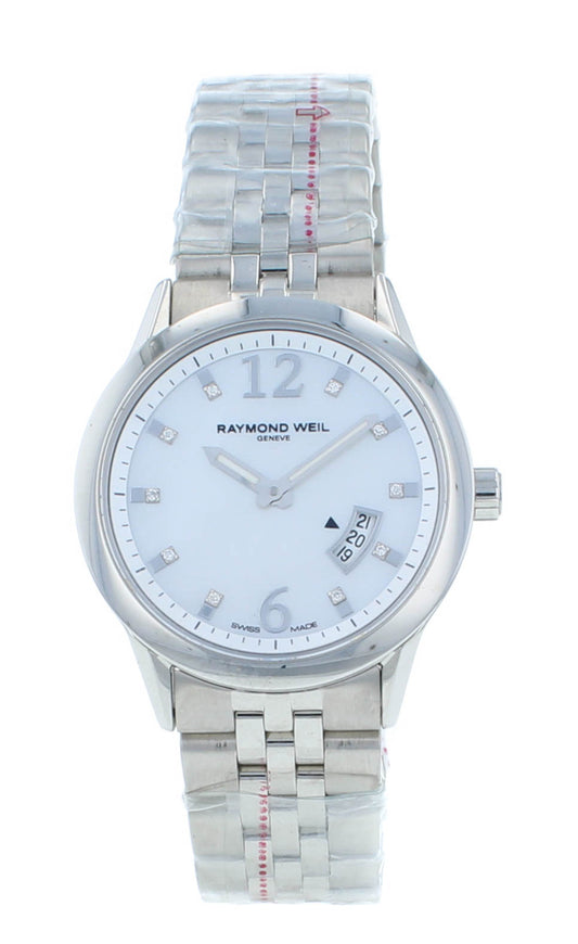 Raymond Weil Freelancer 29mm MOP Diamond Dial Quartz Ladies Watch 5670-ST-05985