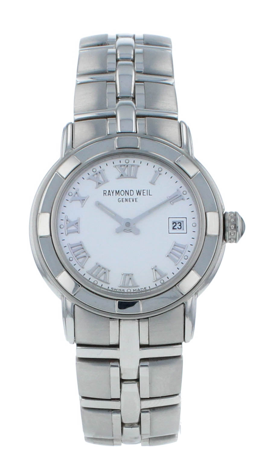 Raymond Weil Parsifal 27mm White Dial Quartz Diamond Ladies Watch 9441-ST-97081