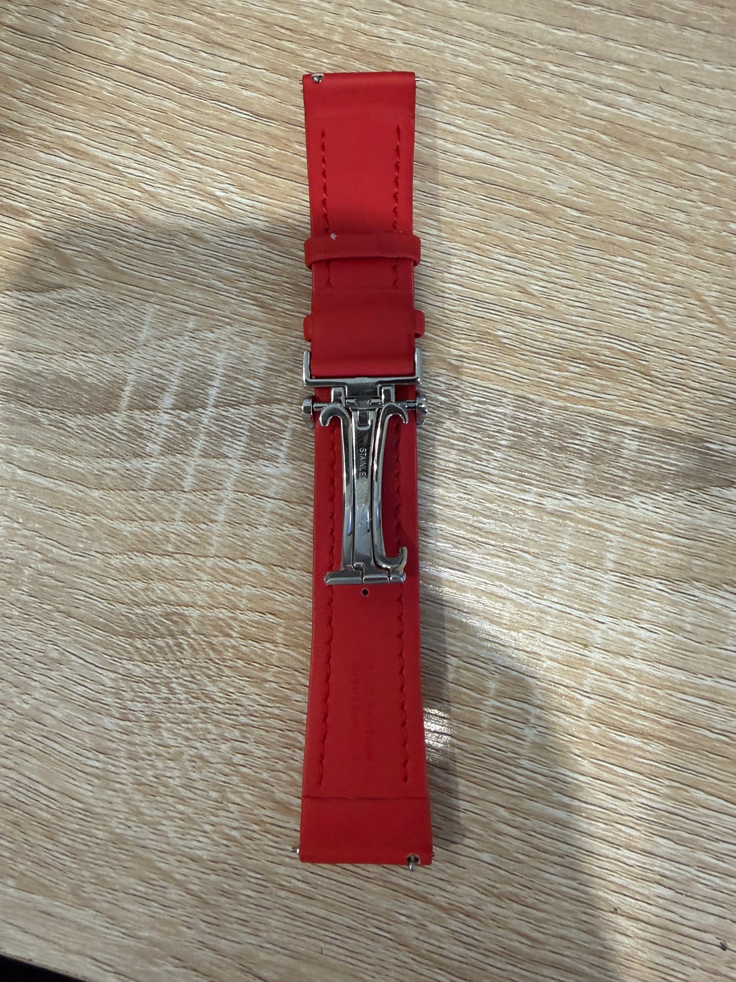 Unworn Original Jacob & Co. Polyurethane 20mm Red Strap With Steel Buckle