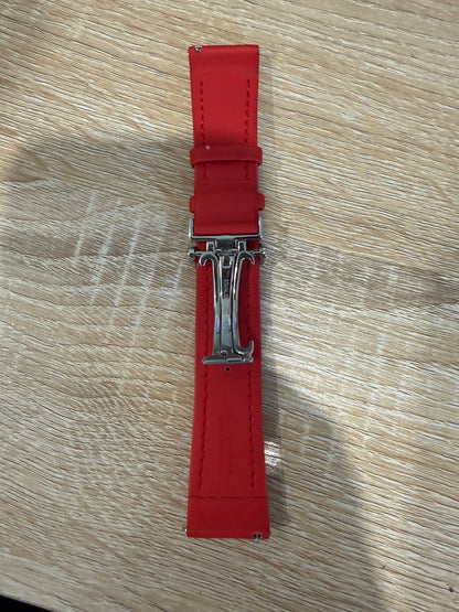 Unworn Original Jacob & Co. Polyurethane 20mm Red Strap With Steel Buckle