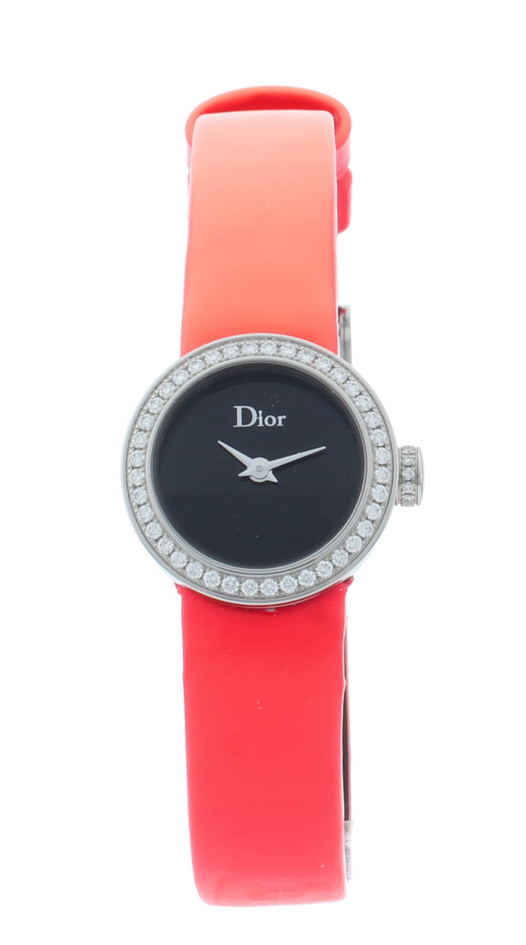 Dior La D De 19mm Black Dial Diamond Bezel Quartz Ladies Watch CD040110A011