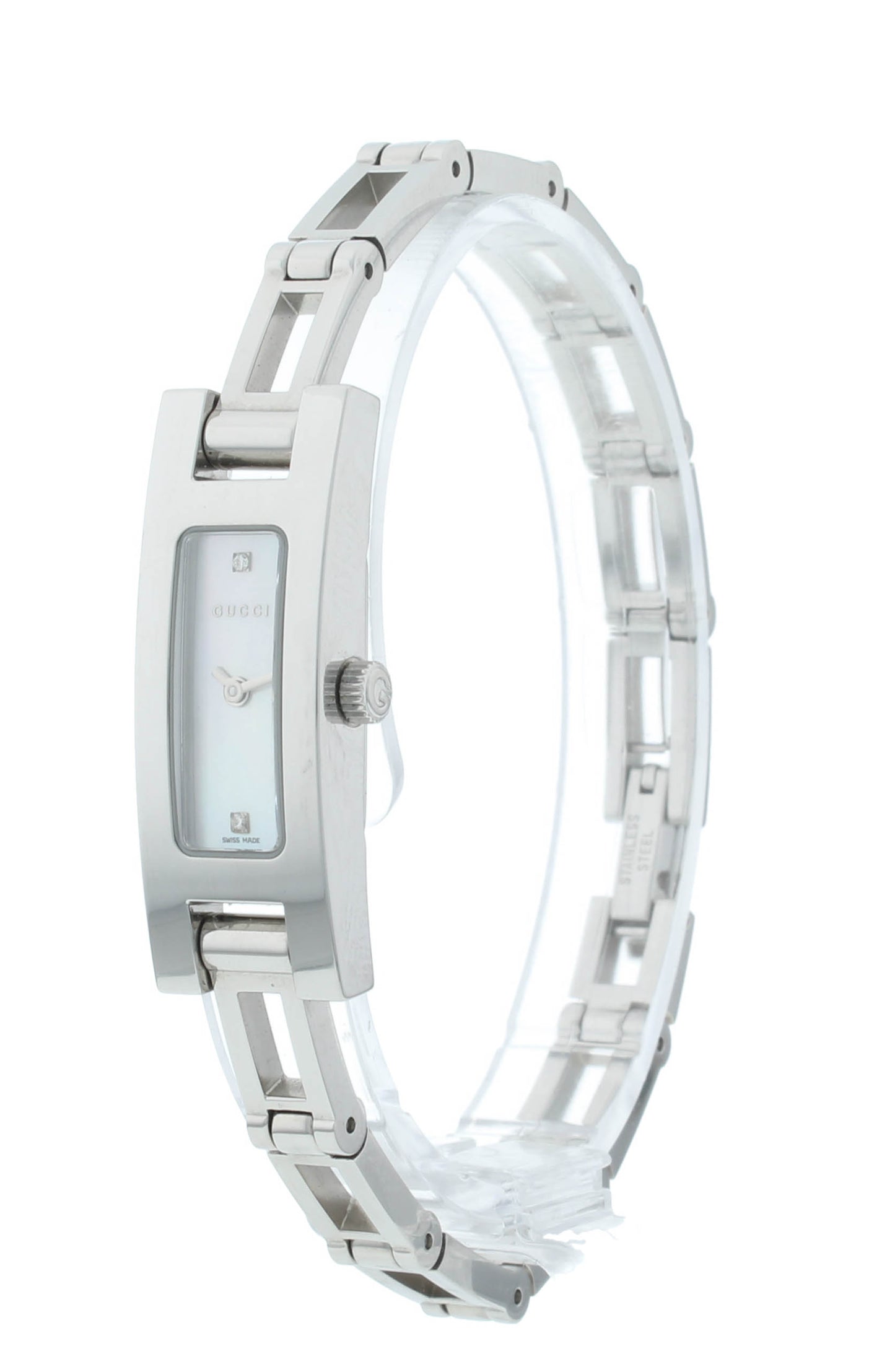 Gucci 3900L Series Stainless Steel White Dial 12mm Quartz Ladies Watch YA039540