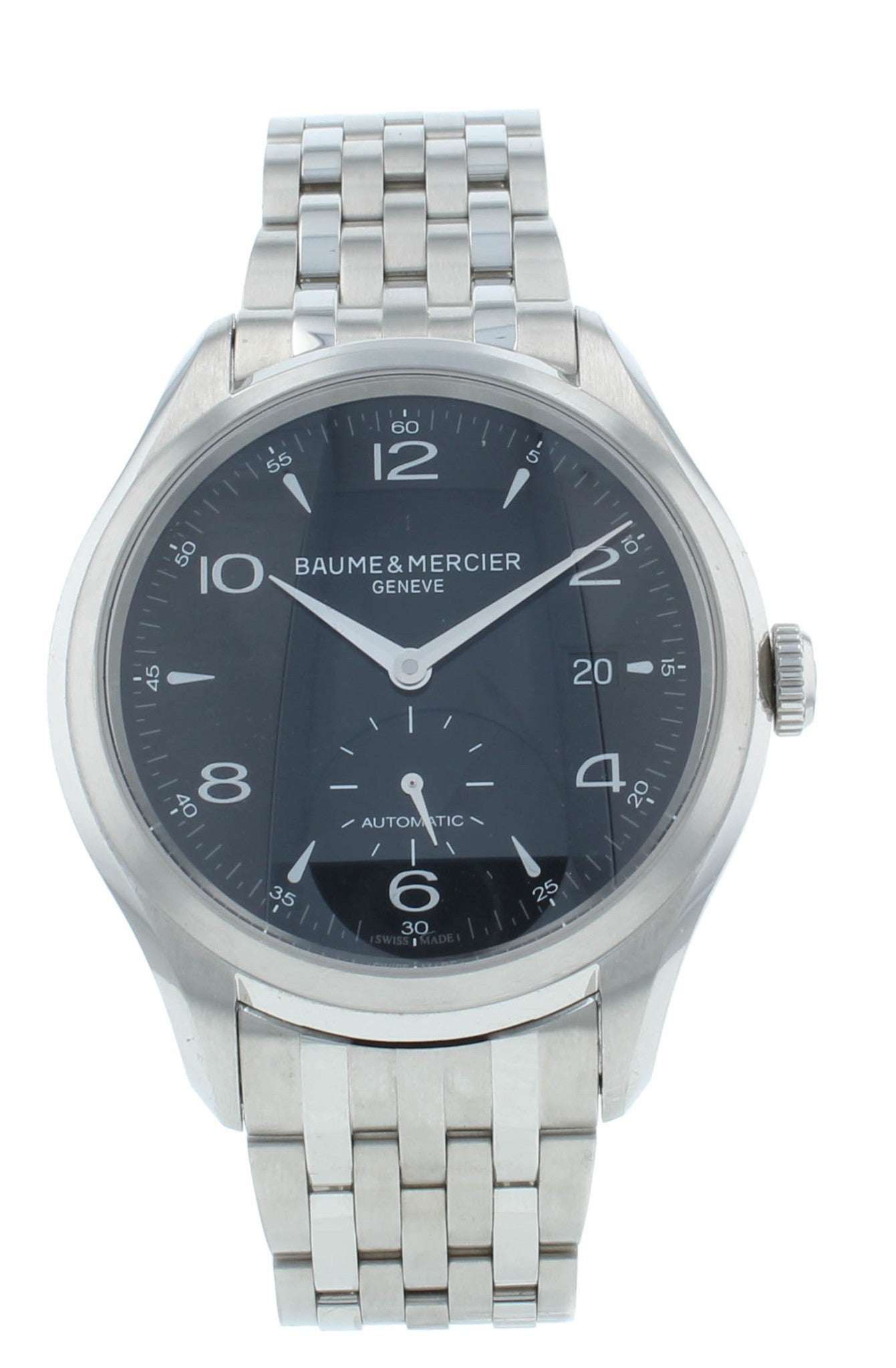 Pre-Owned Baume & Mercier Clifton Steel Black Dial 41mm Men's Watch M0A10100