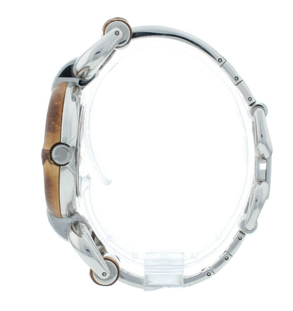 Gucci Bamboo Bangle Black Dial 35mm Quartz Ladies Stainless Steel Watch YA132401