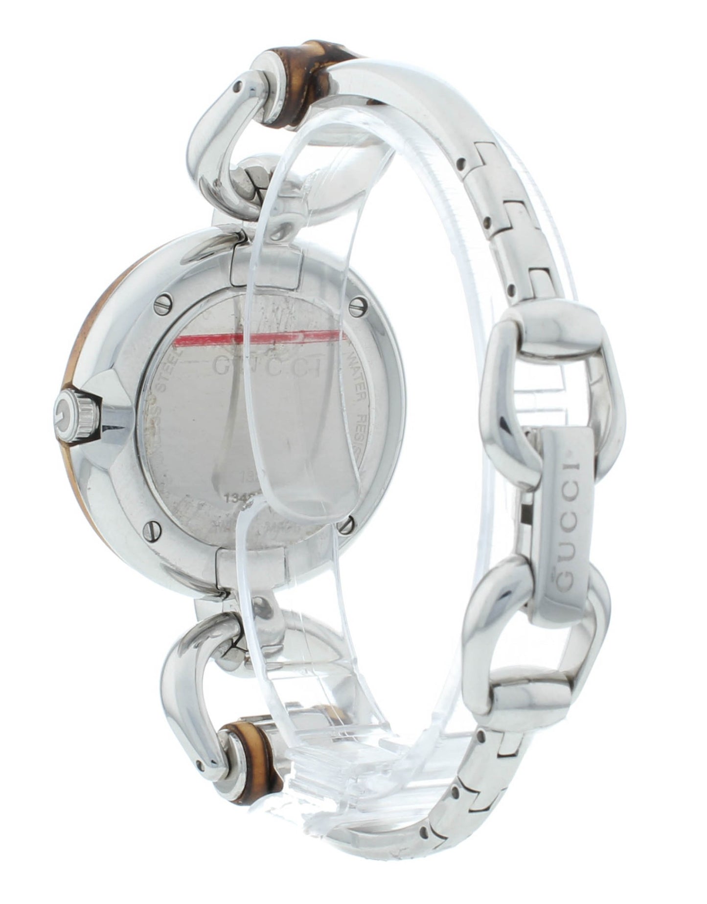 Gucci Bamboo Bangle Black Dial 35mm Quartz Ladies Stainless Steel Watch YA132401