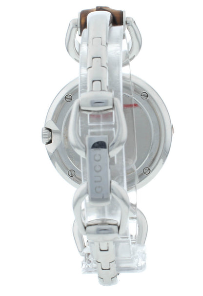 Gucci Bamboo Bangle Black Dial 35mm Quartz Ladies Stainless Steel Watch YA132401