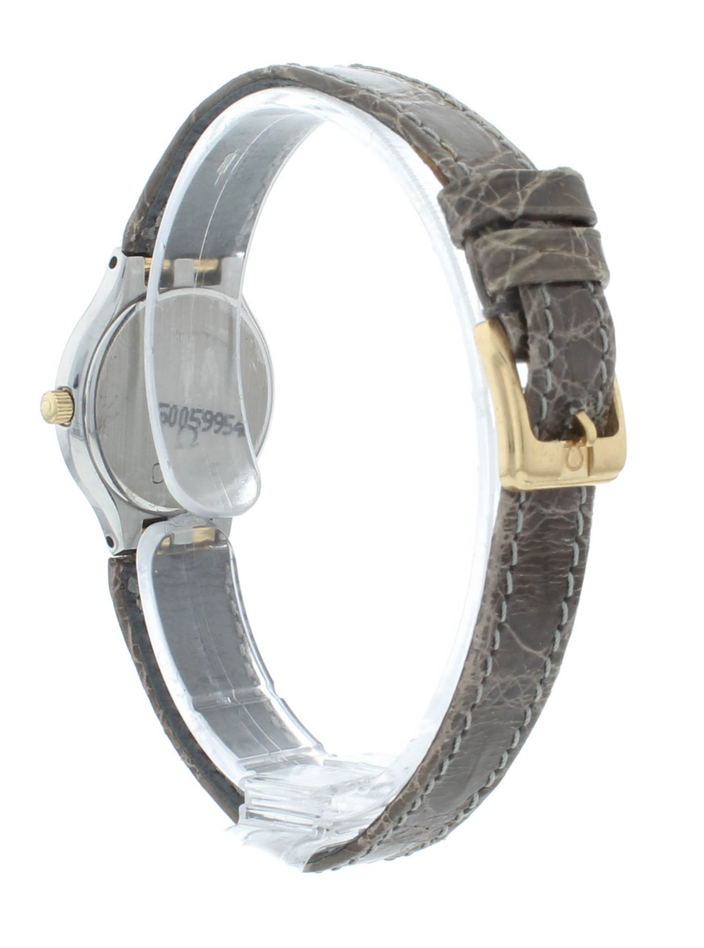 Omega De Ville 23mm Quartz Brown Leather Strap White Dial Ladies Watch