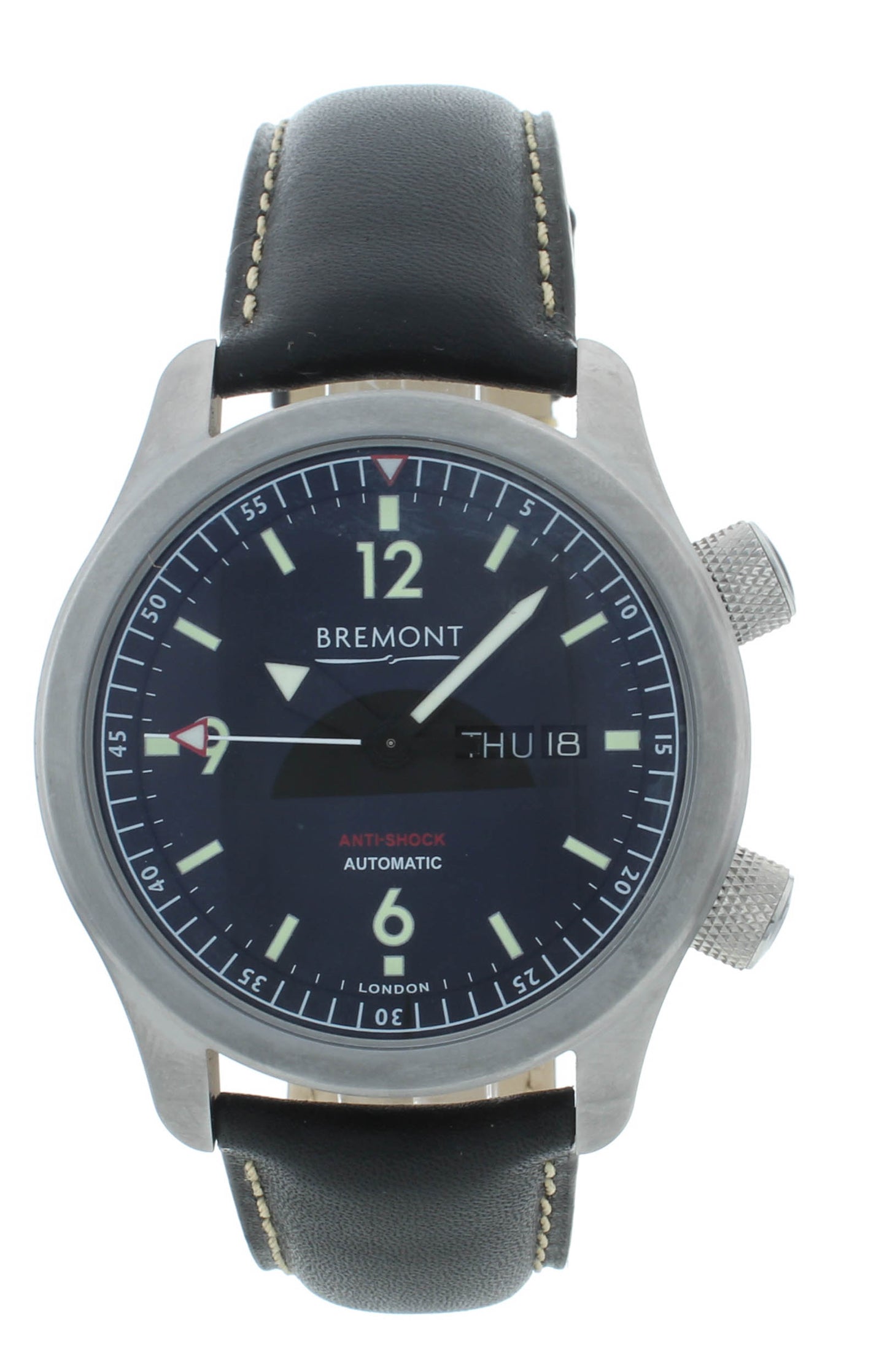 Bremont U-2 Stainless Steel Black Dial 43mm Automatic Men’s Watch U2-R-S