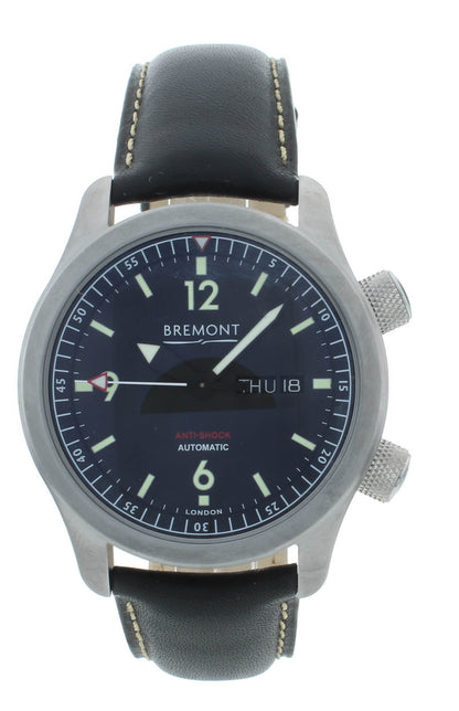 Bremont U-2 Stainless Steel Black Dial 43mm Automatic Men’s Watch U2-R-S