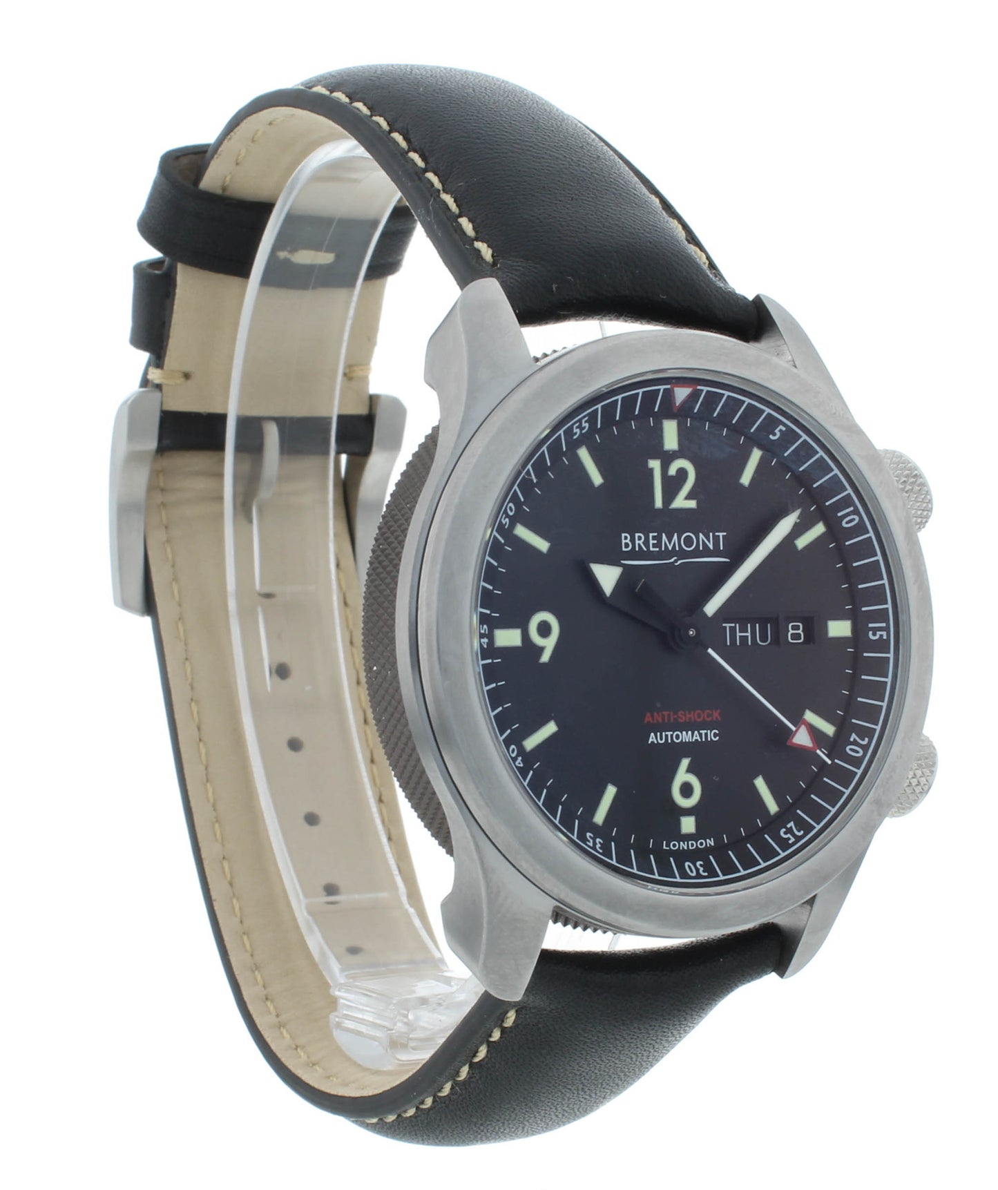 Bremont U-2 Stainless Steel Black Dial 43mm Automatic Men’s Watch U2-R-S