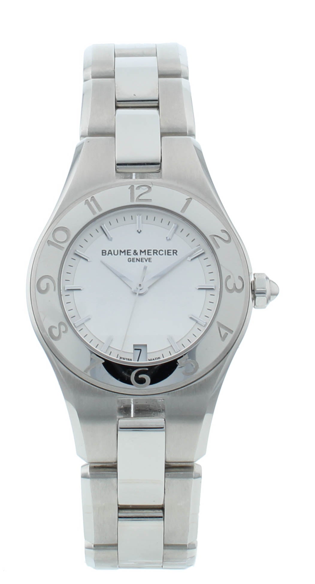 Defective Baume & Mercier Linea Stainless Silver Dial 27mm Ladies Watch M0A10009