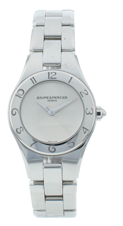 Pre-Owned Baume & Mercier Linea Steel Silver Dial 27mm Ladies Watch M0A10138