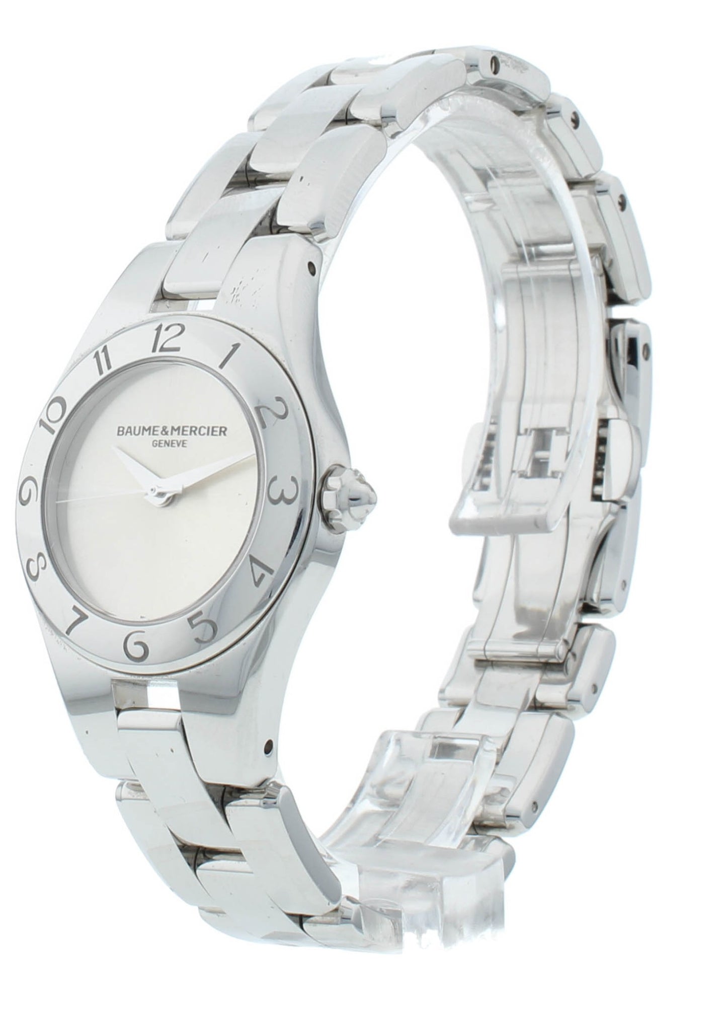 Pre-Owned Baume & Mercier Linea Steel Silver Dial 27mm Ladies Watch M0A10138
