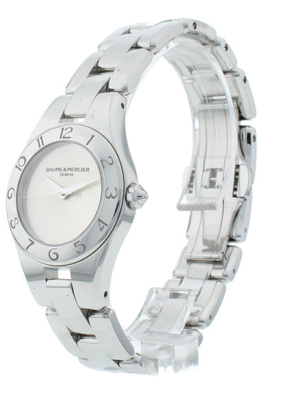 Pre-Owned Baume & Mercier Linea Steel Silver Dial 27mm Ladies Watch M0A10138