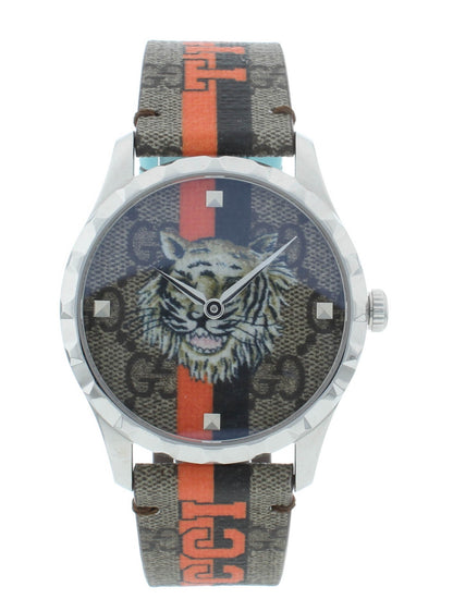 Gucci Tiger G-Timeless 38mm Quartz Brown Dial Men's Watch YA1264186