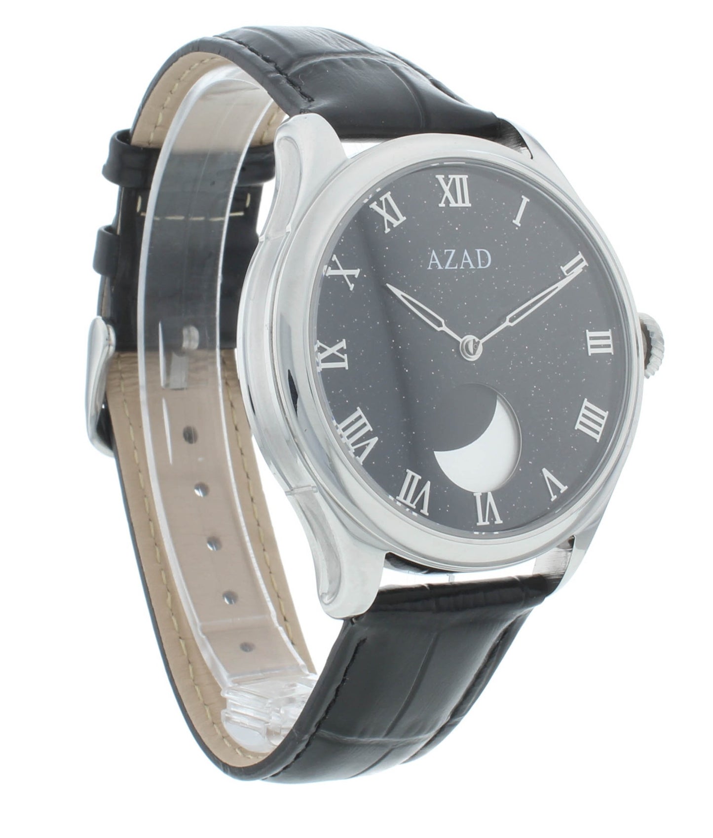 Azad Moon Phase Black White Diamond Dial 41mm Automatic Men's Watch BE1971