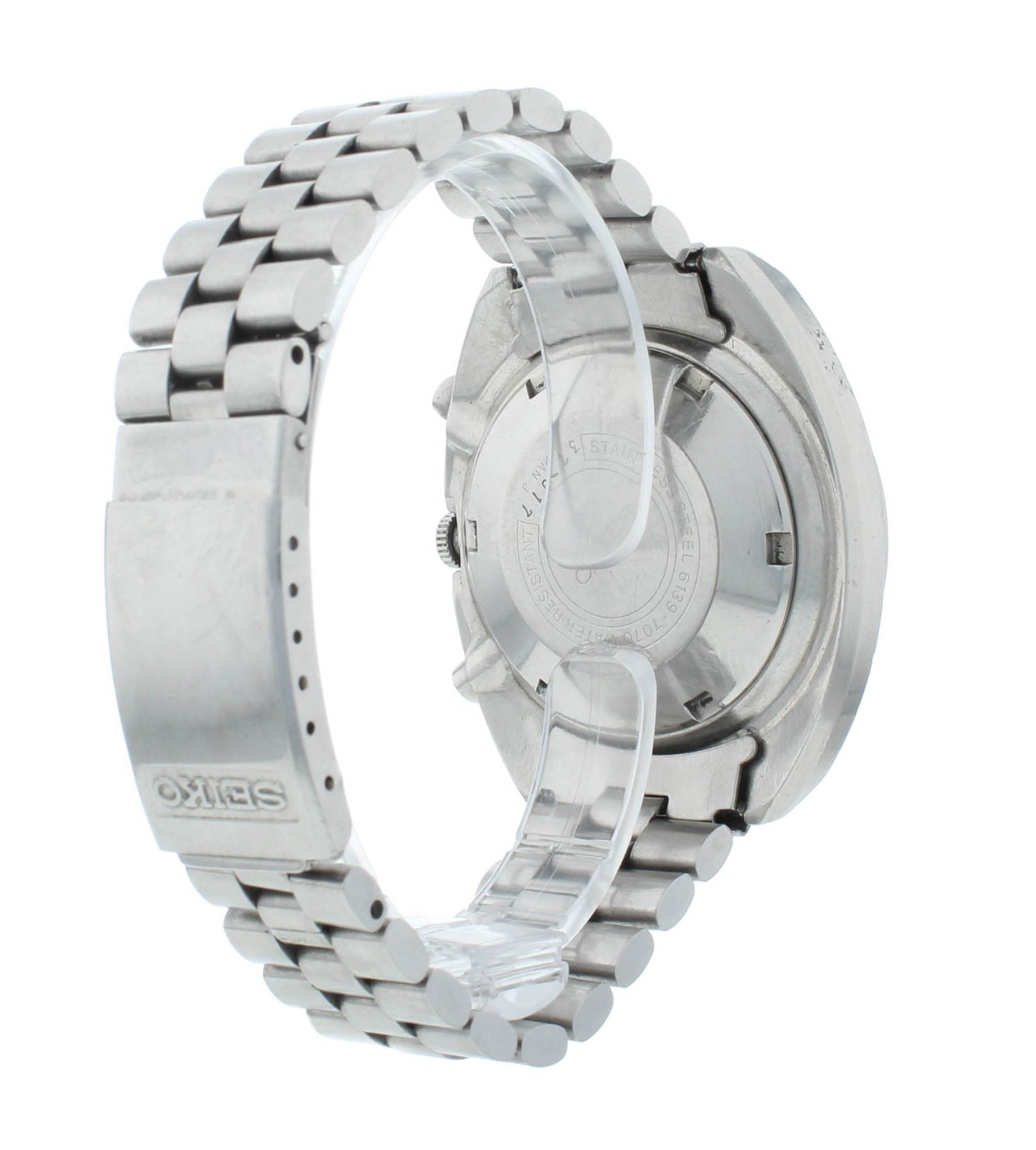 Seiko 6139 Chrono 41mm Automatic Poge Silver Dial Vintage Men's Watch 6139-7070