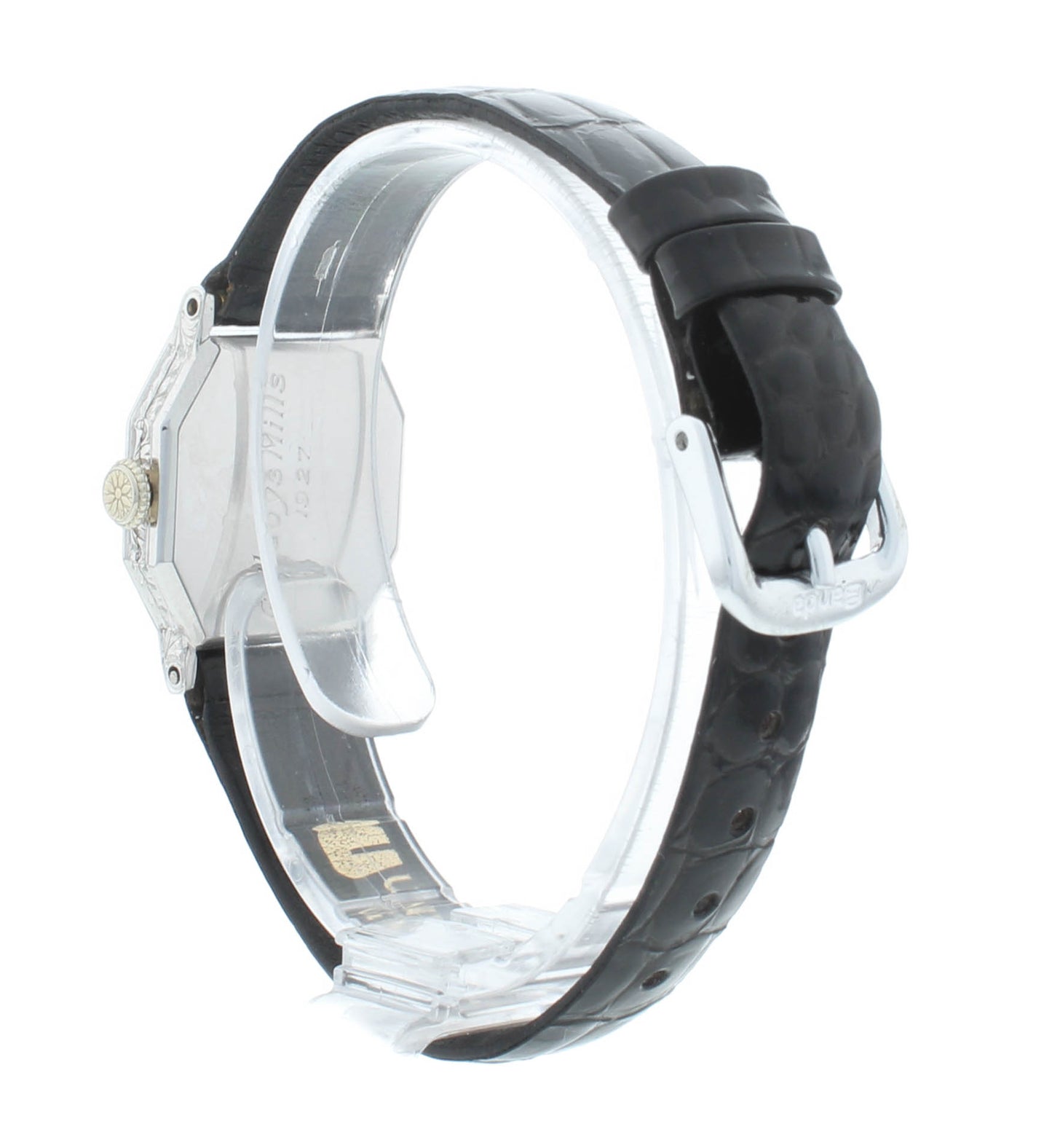 Tiffany & Co. Vintage Manual 18k White Gold Octagonal 23mm Ladies Watch