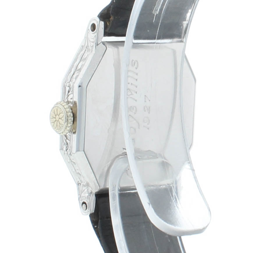 Tiffany & Co. Vintage Manual 18k White Gold Octagonal 23mm Ladies Watch