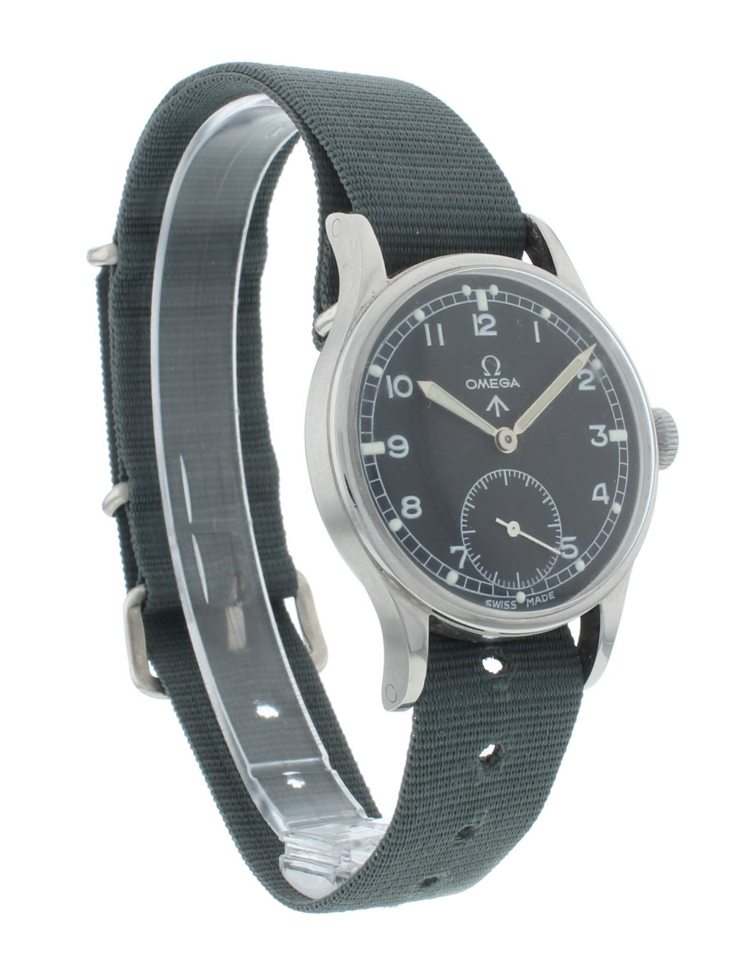 Omega W.W.W. 35mm Manual Black Dial Vintage Stainless Steel Men's Watch