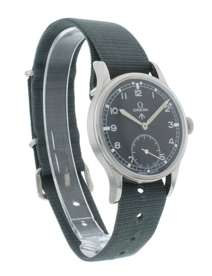 Omega W.W.W. 35mm Manual Black Dial Vintage Stainless Steel Men's Watch