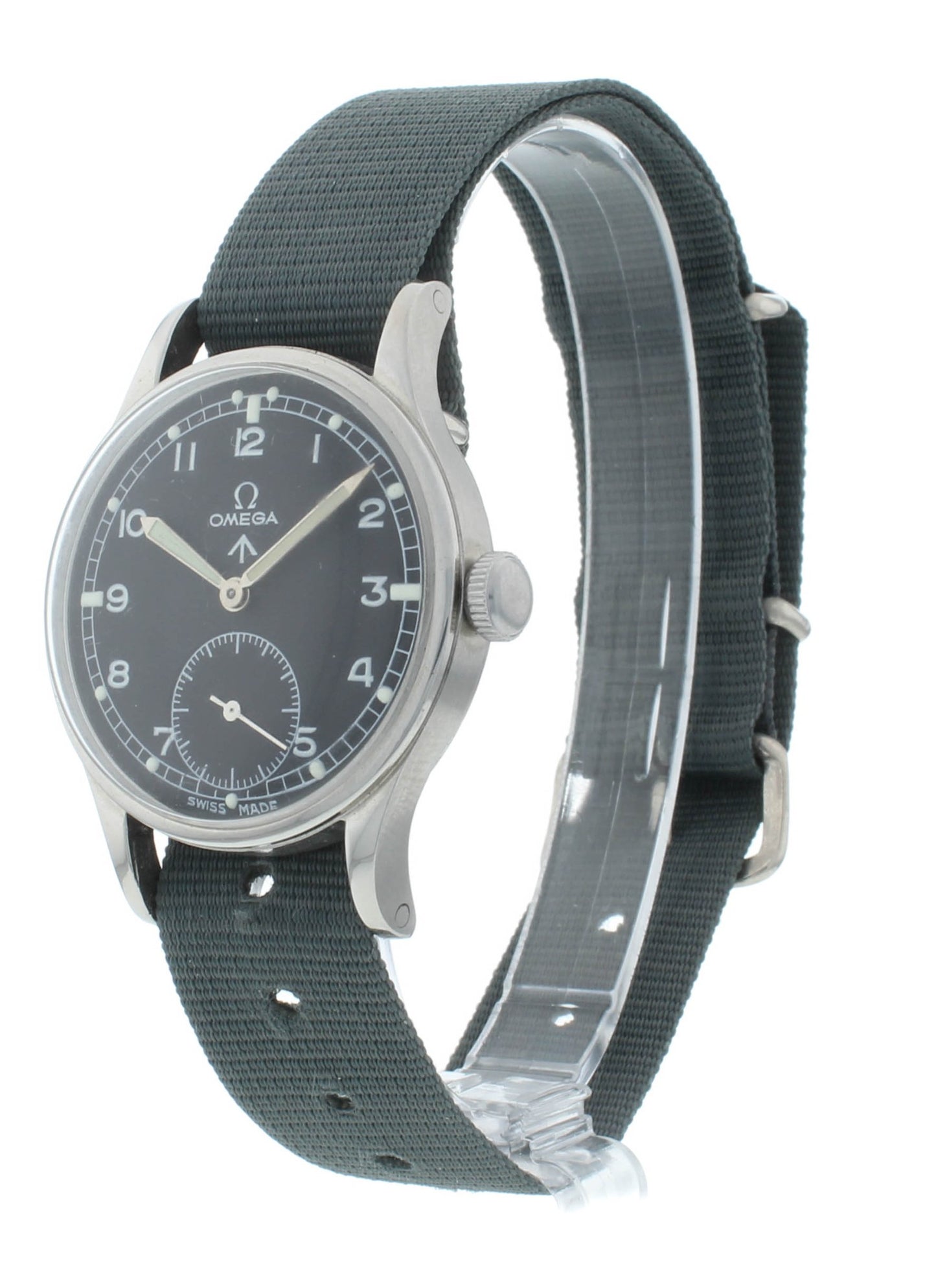 Omega W.W.W. 35mm Manual Black Dial Vintage Stainless Steel Men's Watch