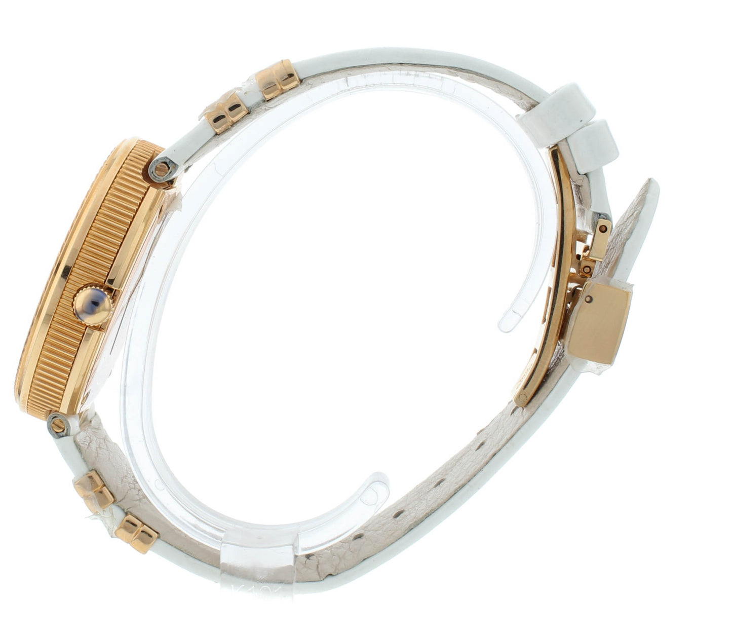 Versace V-Metal Icon Gold Dial Leather Strap 40mm Quartz Men's Watch VLC04 0014