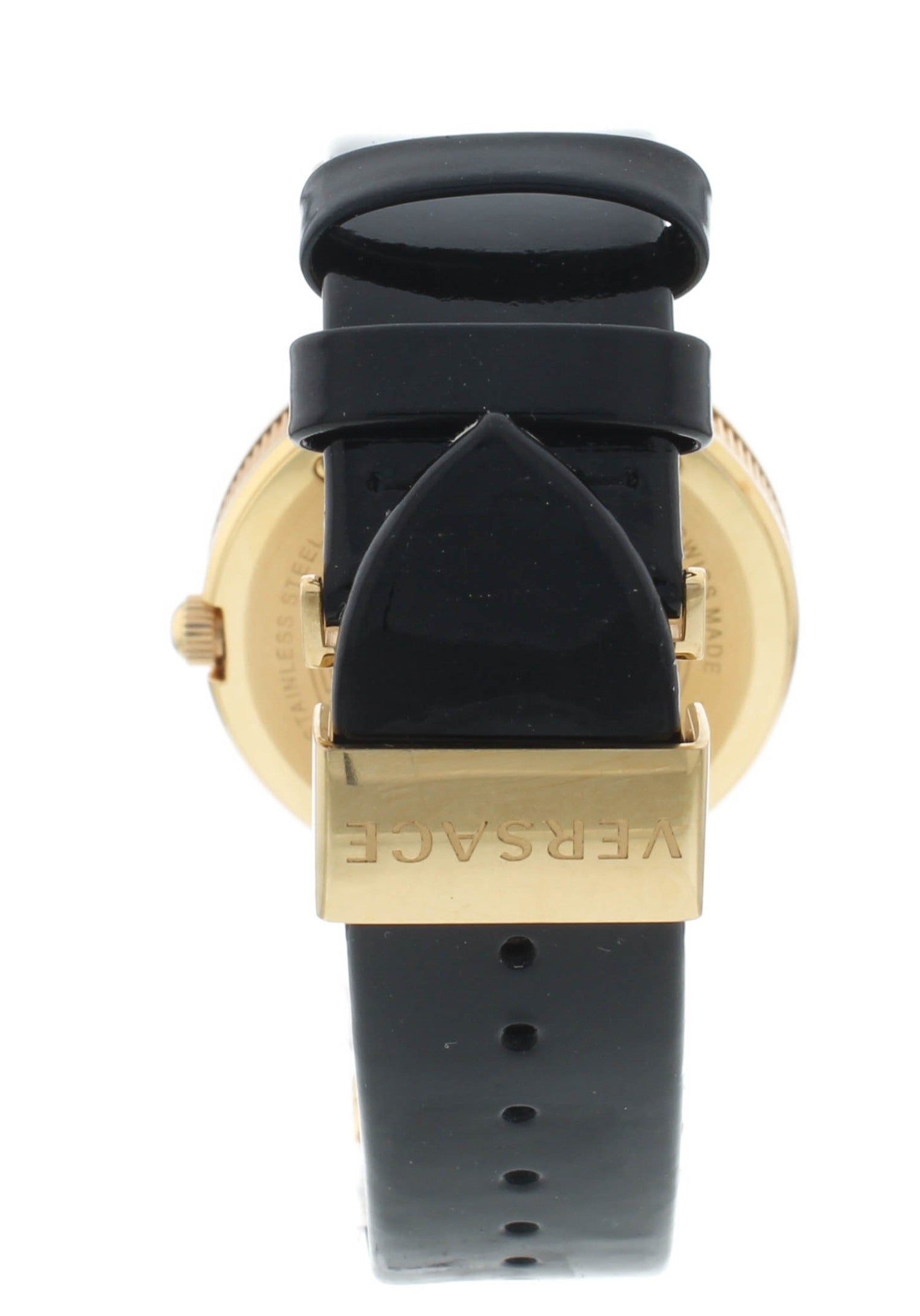 Versace V-Metal Icon Gold Dial Leather Strap 40mm Quartz Men's Watch VLC03 0014