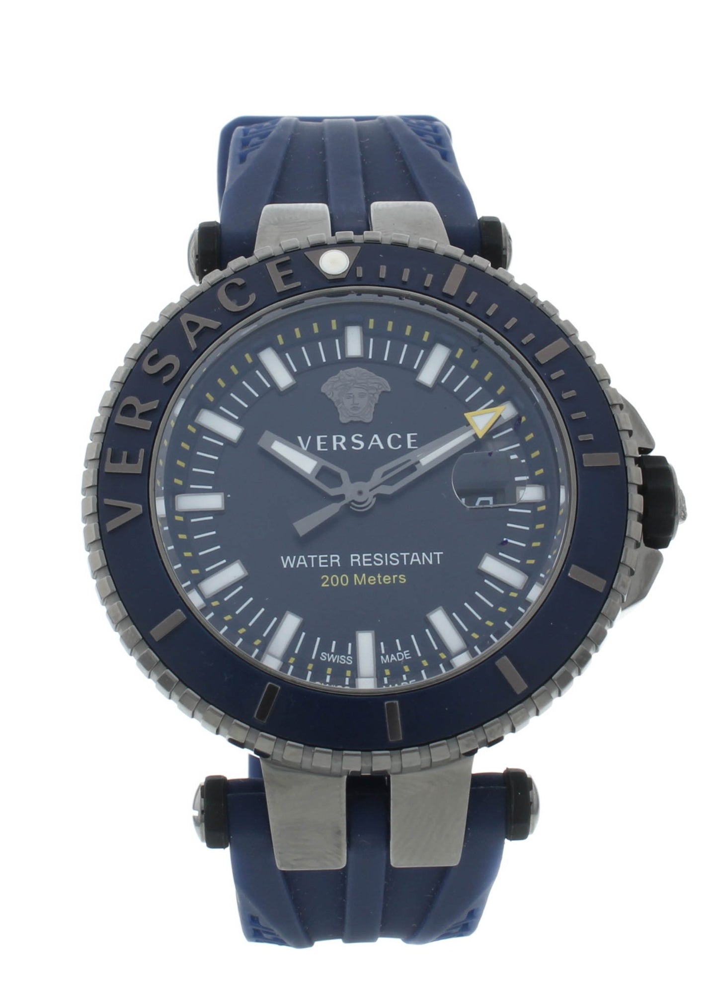 Versace V-Race Diver Blue Dial 46mm Rubber Strap Quartz Men's Watch VAK02 0016