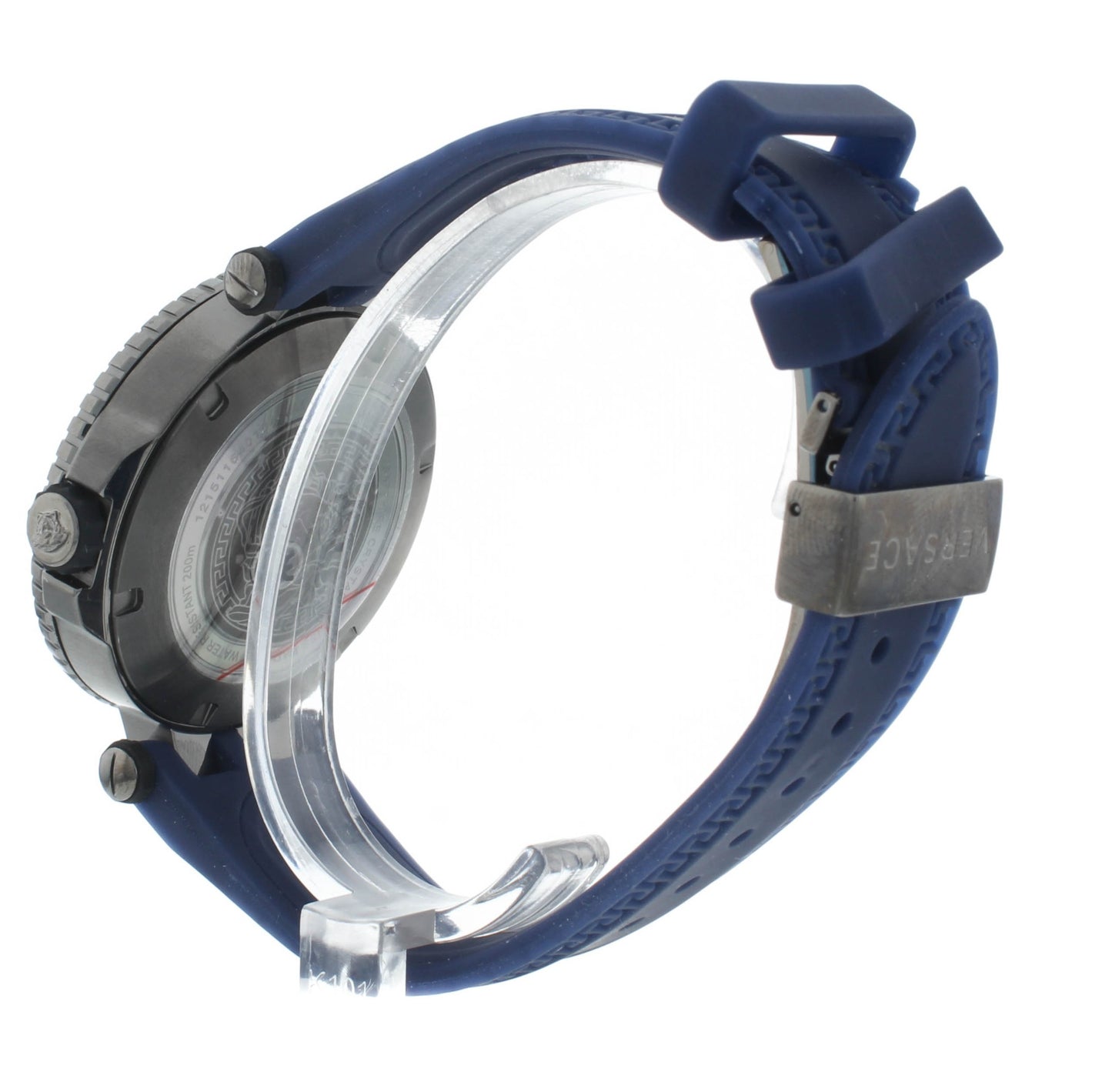 Versace V-Race Diver Blue Dial 46mm Rubber Strap Quartz Men's Watch VAK02 0016