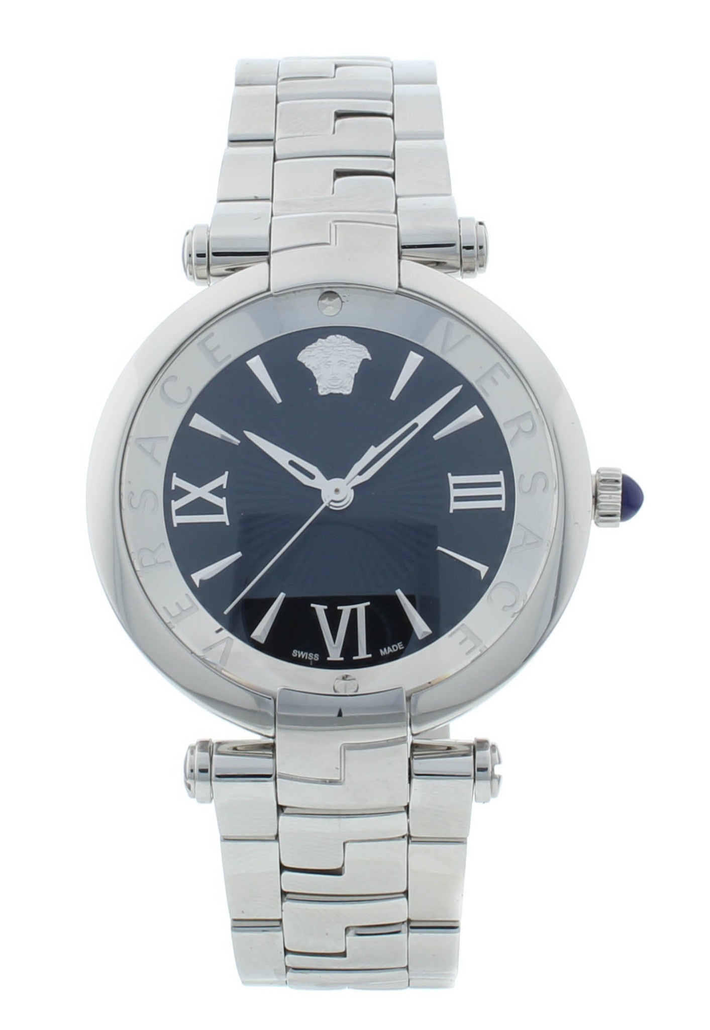 Versace Revive 35mm Quartz Black Dial Stainless Steel Ladies Watch VAI04 0016