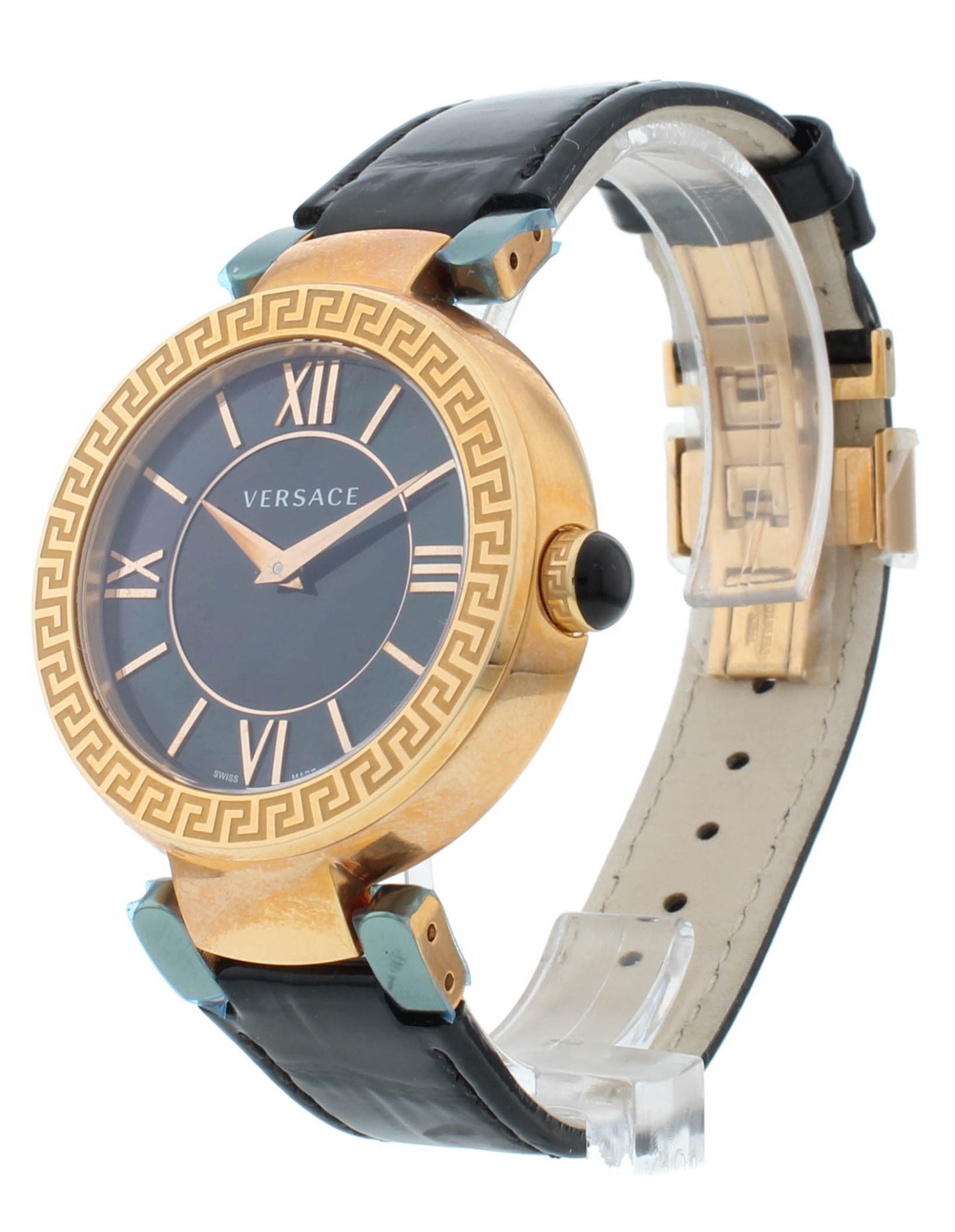 Pre-Owned Versace Leda Quartz Black MOP Dial 38mm Men's Watch VNC04 0014