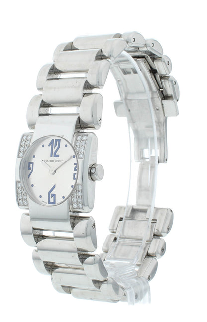 Mauboussin Alessandrine 25mm Quartz Silver Dial Square Ladies Watch 321