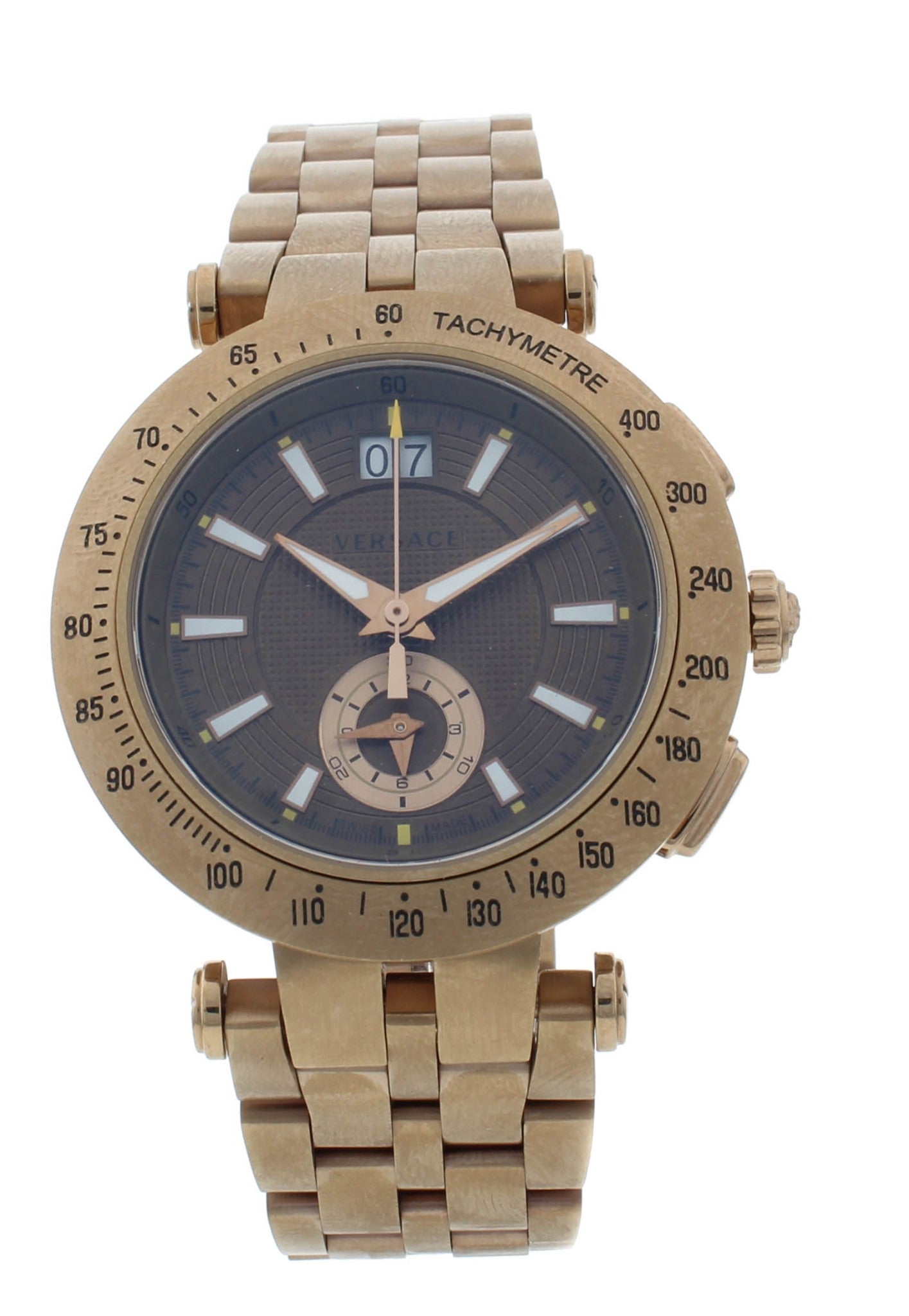Versace V-Race Khaki 42mm Quartz Chronograph Brown Dial Men's Watch VAH06 0016