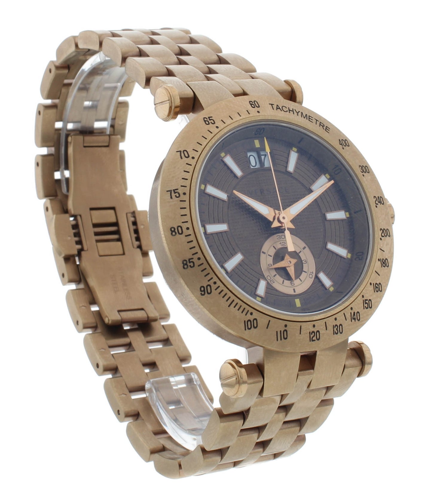 Versace V-Race Khaki 42mm Quartz Chronograph Brown Dial Men's Watch VAH06 0016