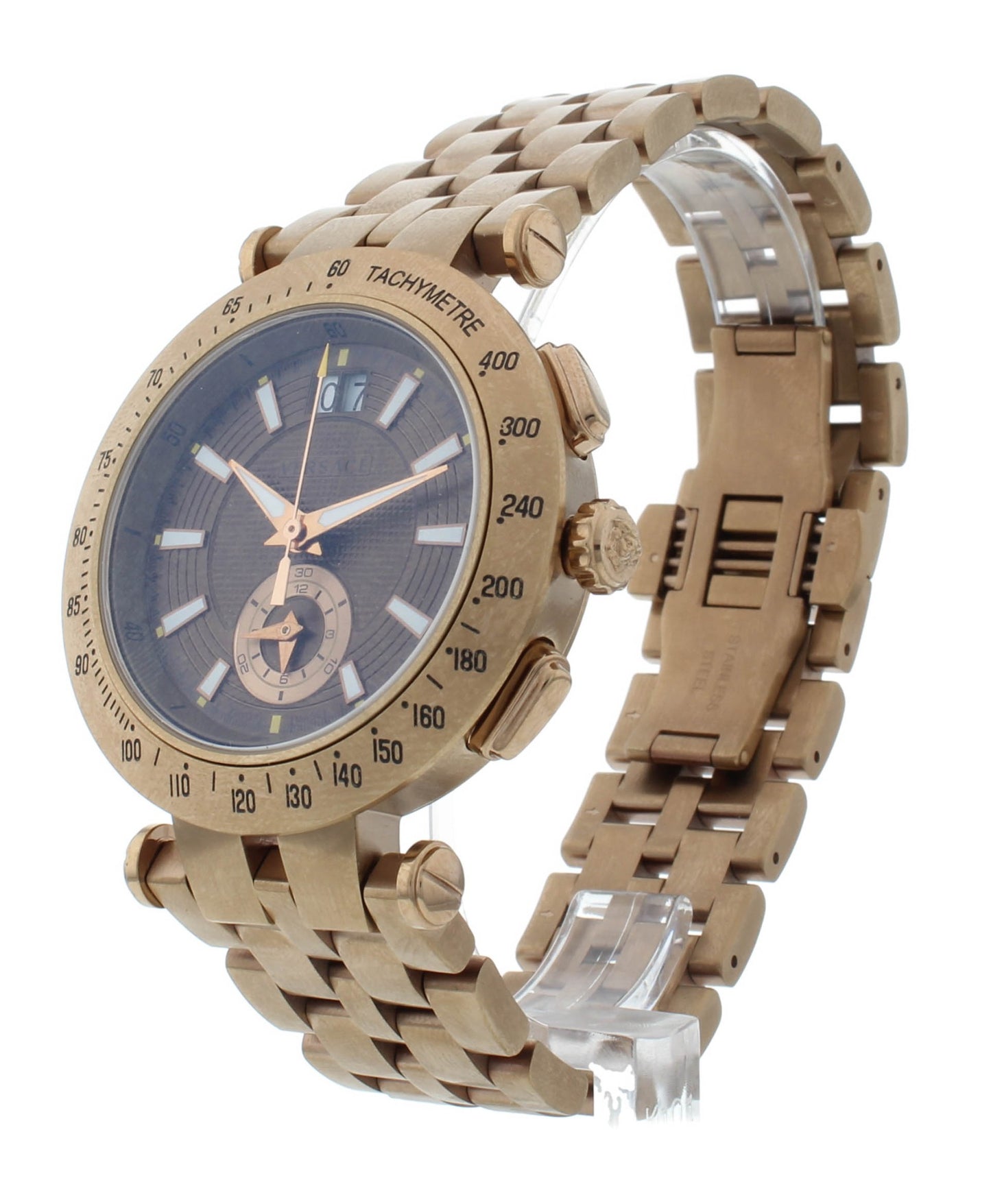 Versace V-Race Khaki 42mm Quartz Chronograph Brown Dial Men's Watch VAH06 0016